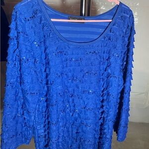 Blue Sequin Women's Blouse